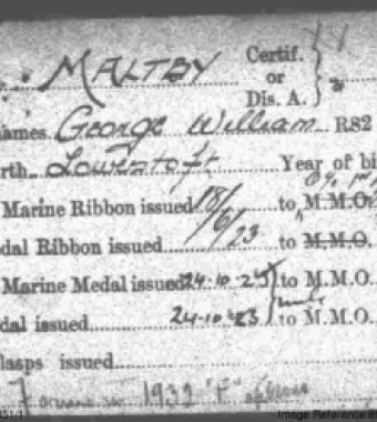 George William Maltby Merchant Navy Medals